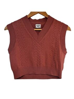 Sunday Best wool blend cropped cable knit sweater vest XXS excellent condition